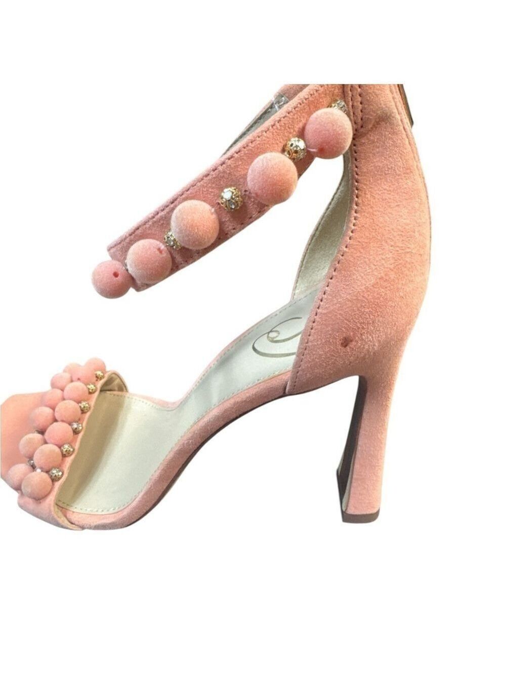 Sam Edelman Strappy Luella Peach Embellished Heels Size 10 - Picture 10 of 14